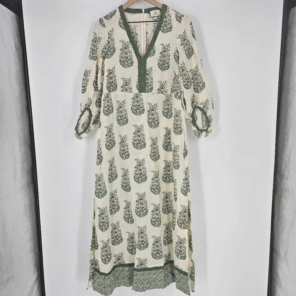 Tuckernuck Jade Terrace Cotton Linen Blend Rollins Maxi Dress - Picture 3 of 16